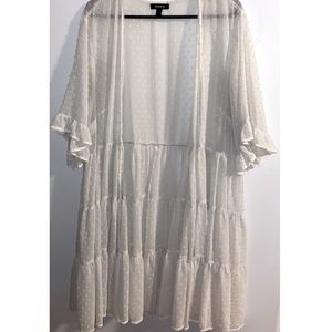 CREAM TIERED RUFFLE KIMONO 🤍